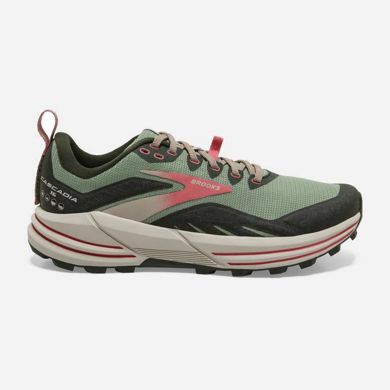 Brooks Cascadia 16 Australia - Women's Flexible Trail Running Shoes - Basil/DarkSeaGreen/Coral (6205